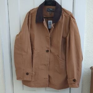 NWT Torrid Brown Utility Jacket with Dark Collar Sz 1 or 14/16